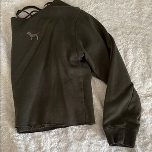 VS Pink Crop Olive Green Sweater
